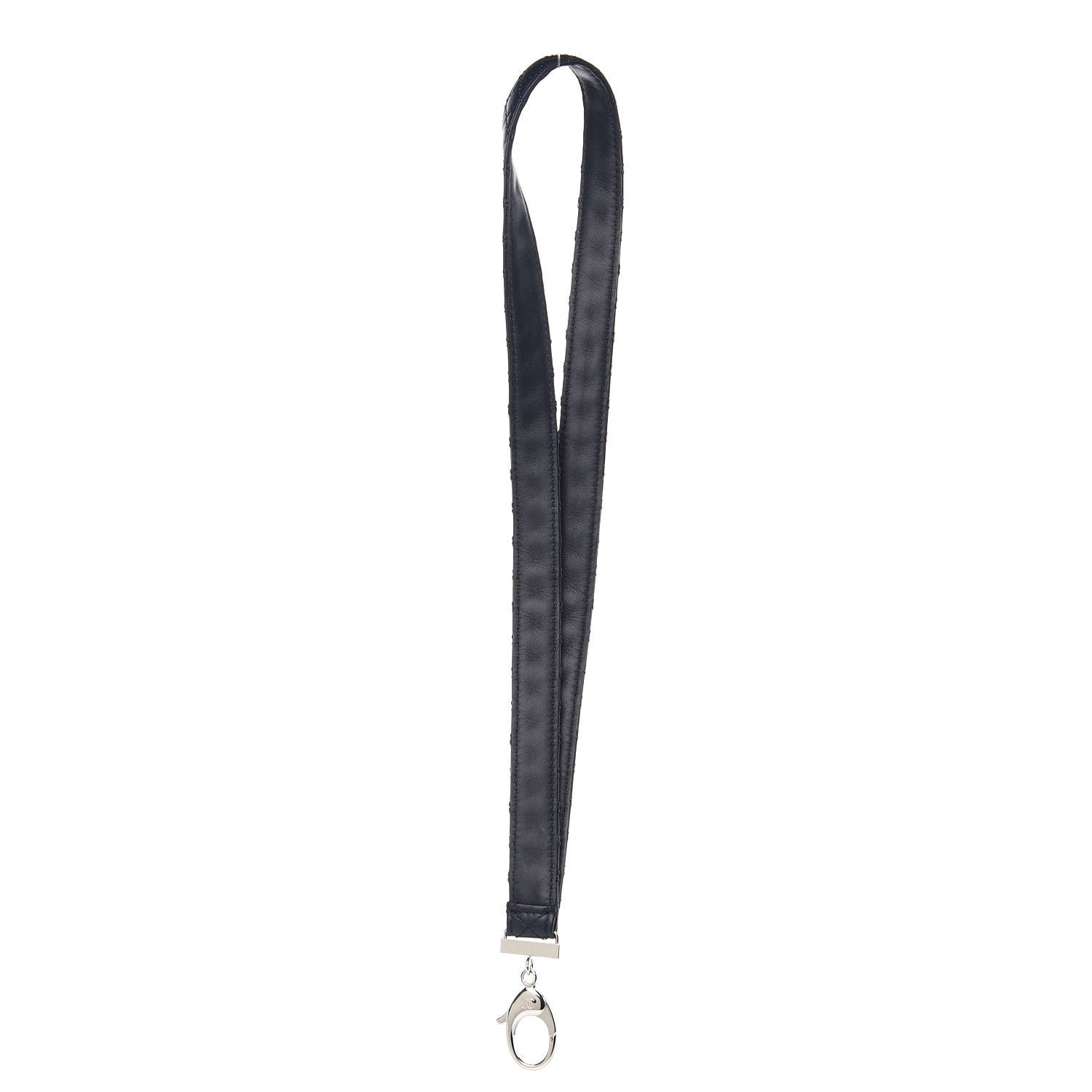 Chanel Lambskin Quilted Lanyard Key Holder Necklace Navy 3 of 4
