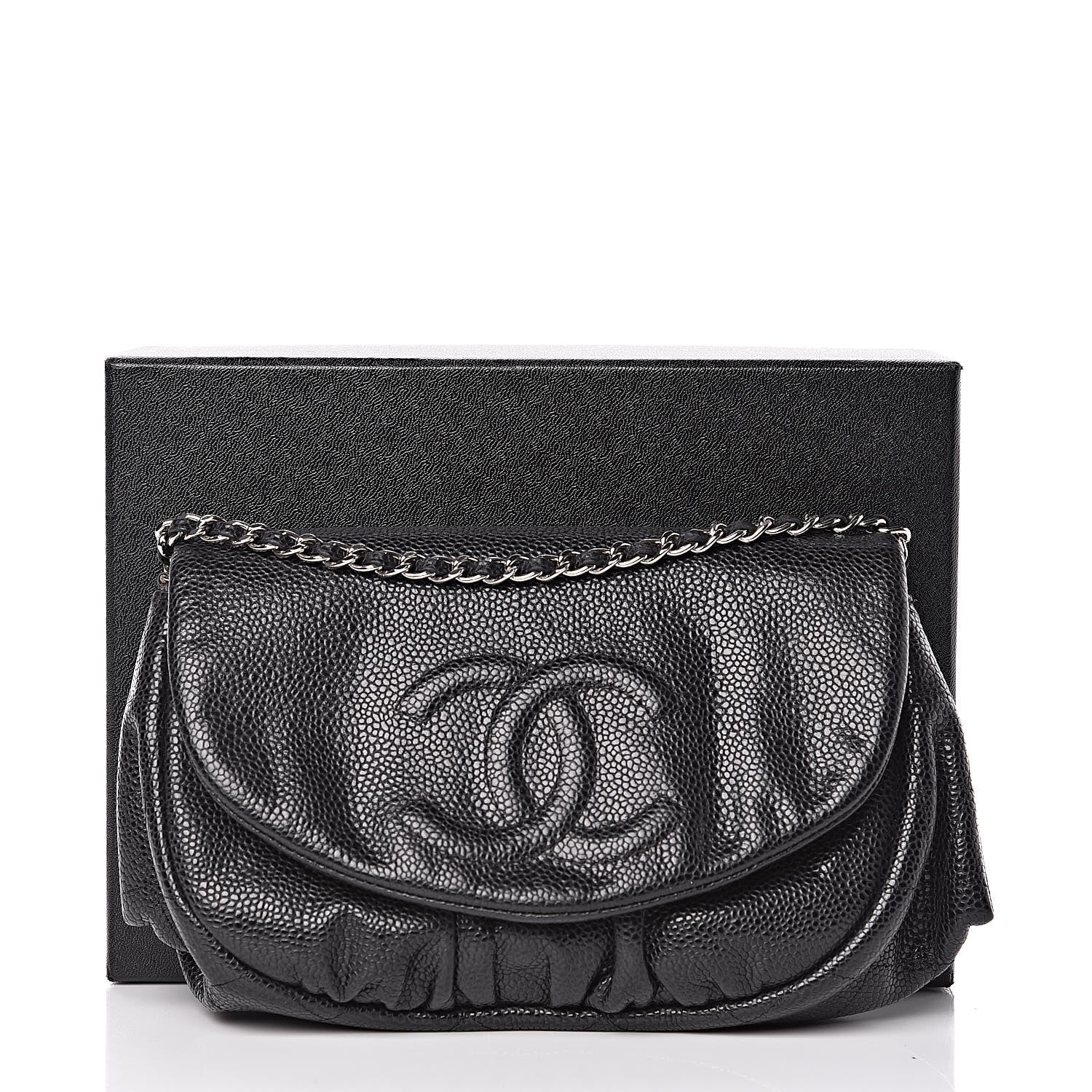 Chanel Caviar Half Moon Wallet On Chain WOC Black 11 of 11