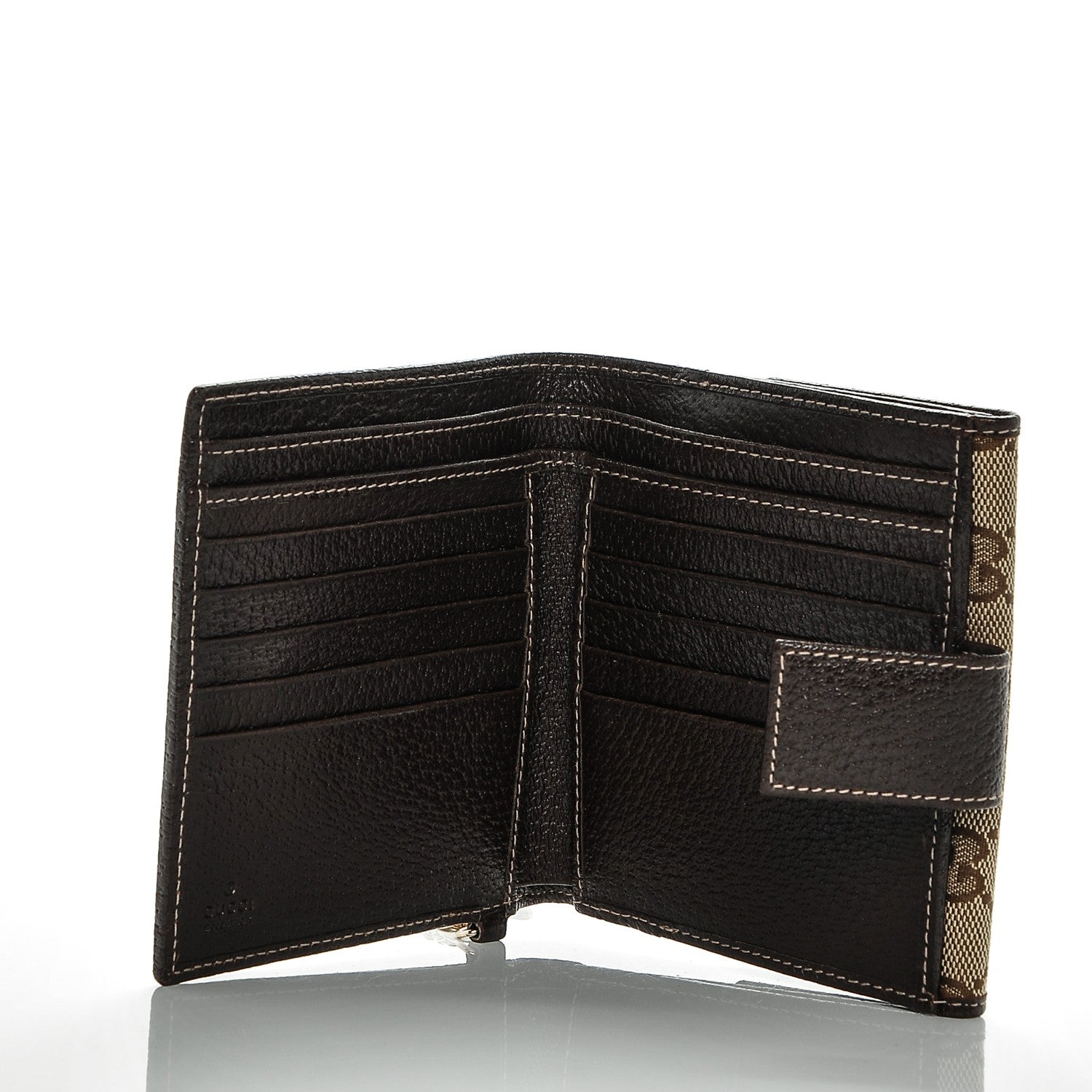 Gucci Monogram Compact Jolicoeur Wallet Dark Brown 6 of 7