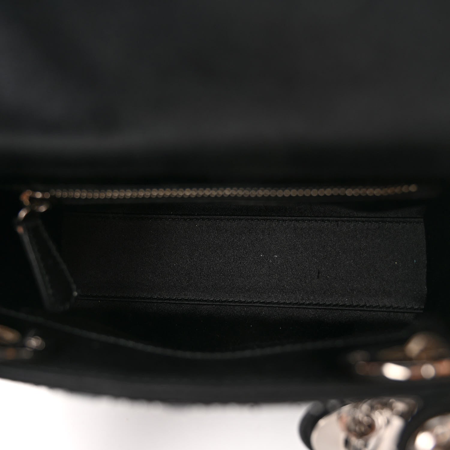 Christian Dior Satin Crystal Cannage Mini Lady Dior Black 5 of 10