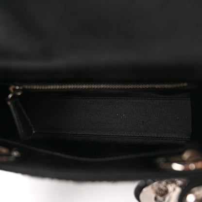 Christian Dior Satin Crystal Cannage Mini Lady Dior Black 5 of 10