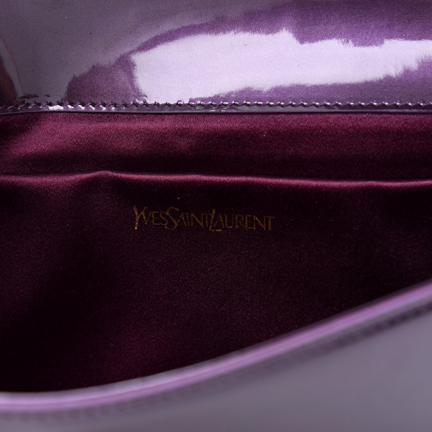 Saint Laurent Patent Calfskin Monogram Large Belle De Jour Clutch Purple 6 of 6