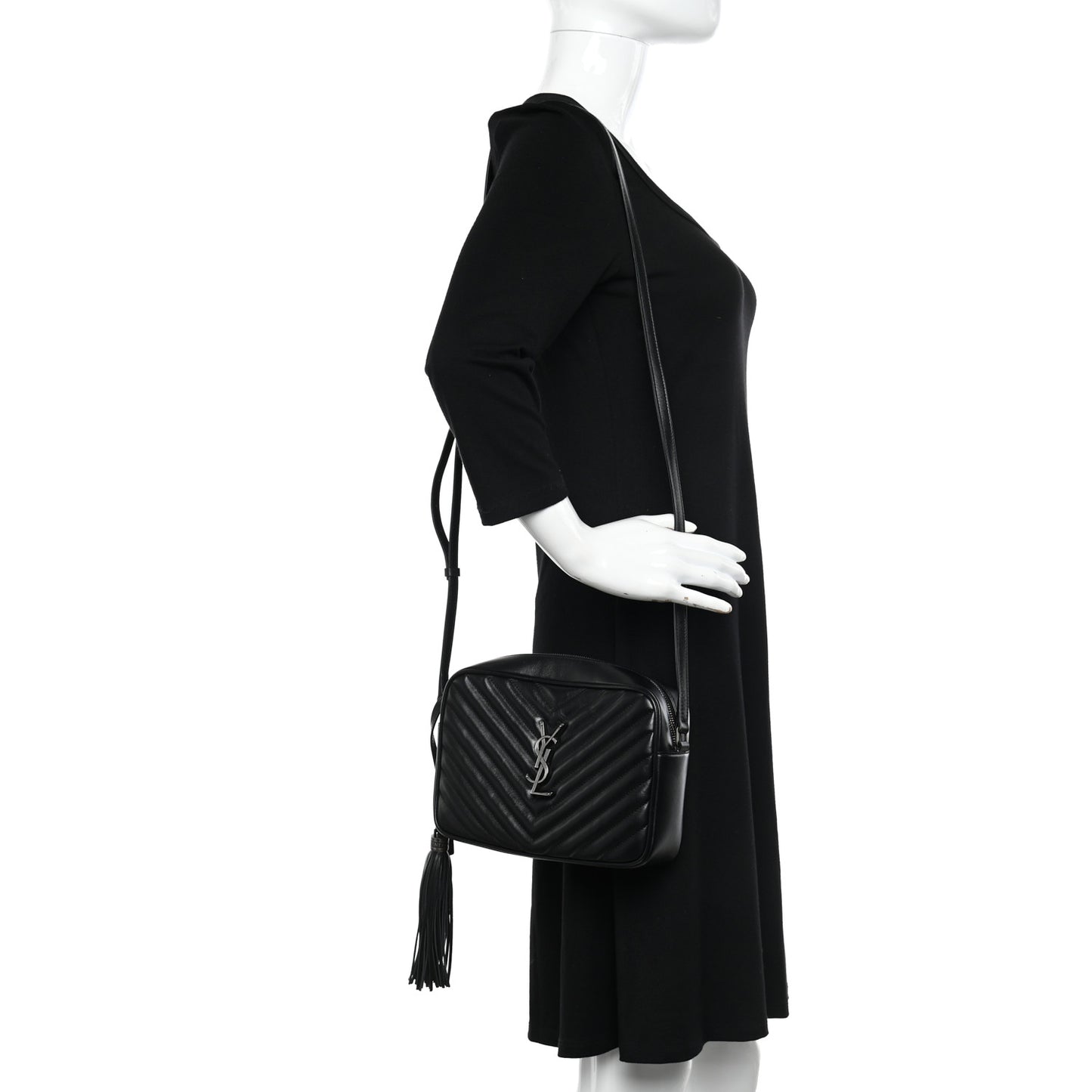 Calfskin Matelasse Monogram Lou Camera Bag Black