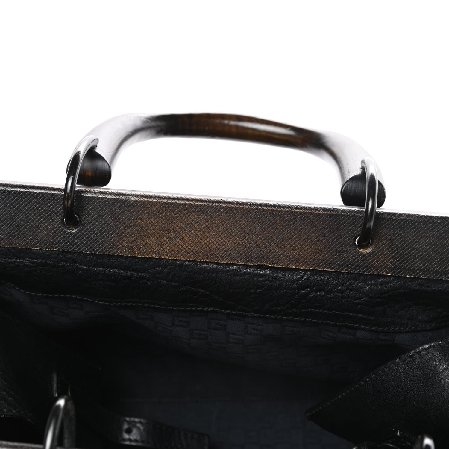 Gucci Buffalo Wood Handle Doctor Bag Black 14 of 16