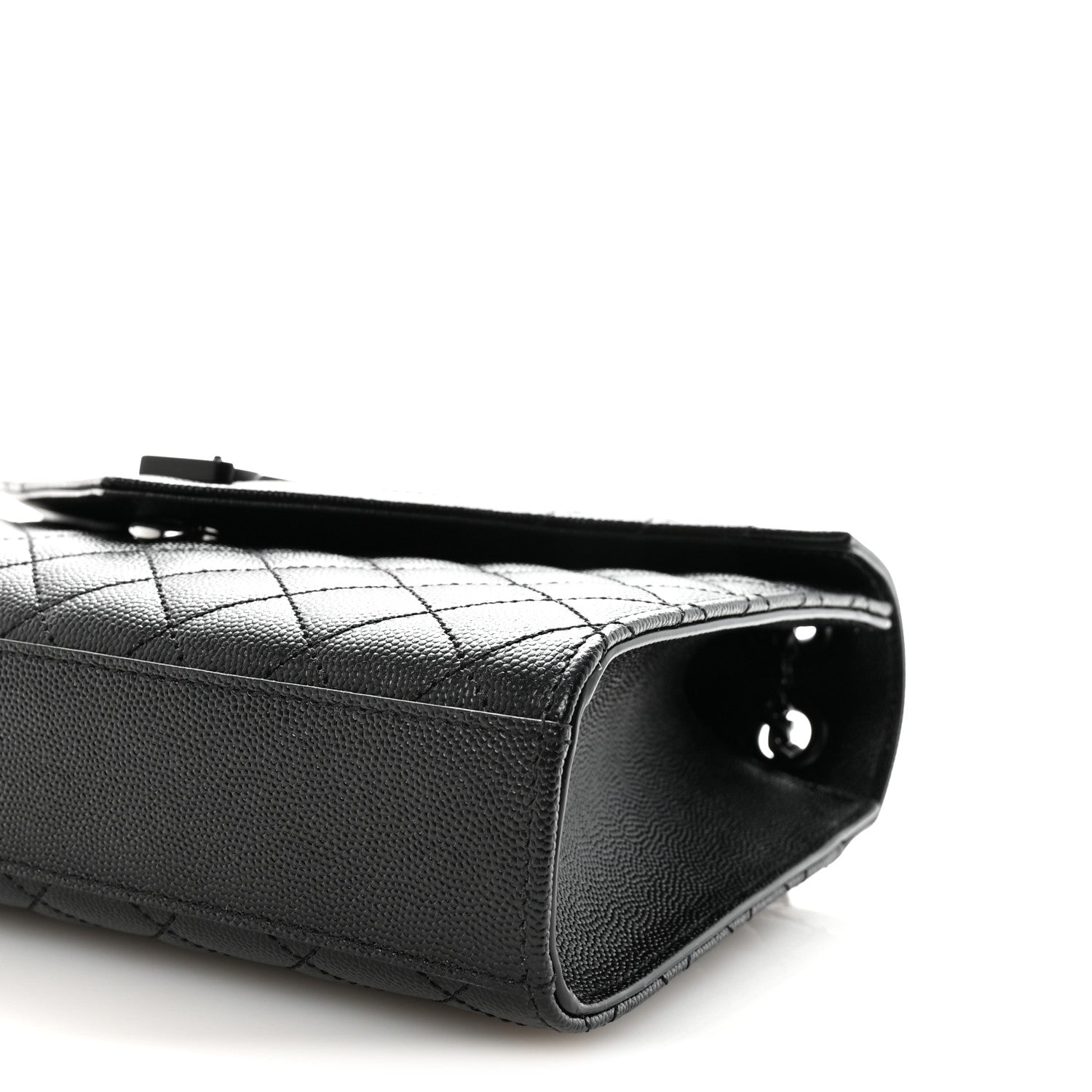 Saint Laurent Grain De Poudre Textured Mixed Matelasse Triquilt Medium Monogram Monochrome Satchel Black 9 of 10