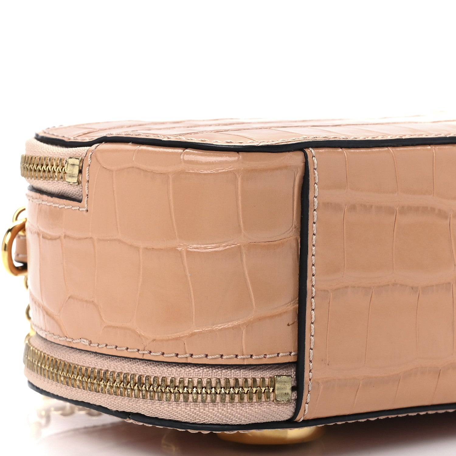 Chloe Calfskin Crocodile Embossed Mini C Vanity Bag Nut 14 of 15