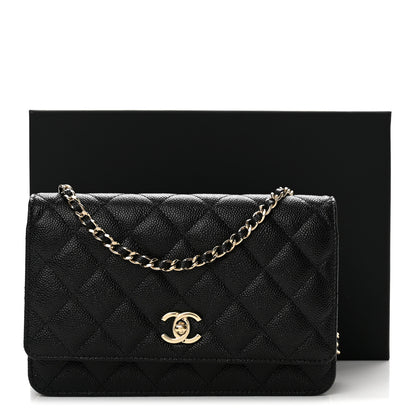 Chanel Caviar Quilted Bow Wallet On Chain WOC Black 13 of 13