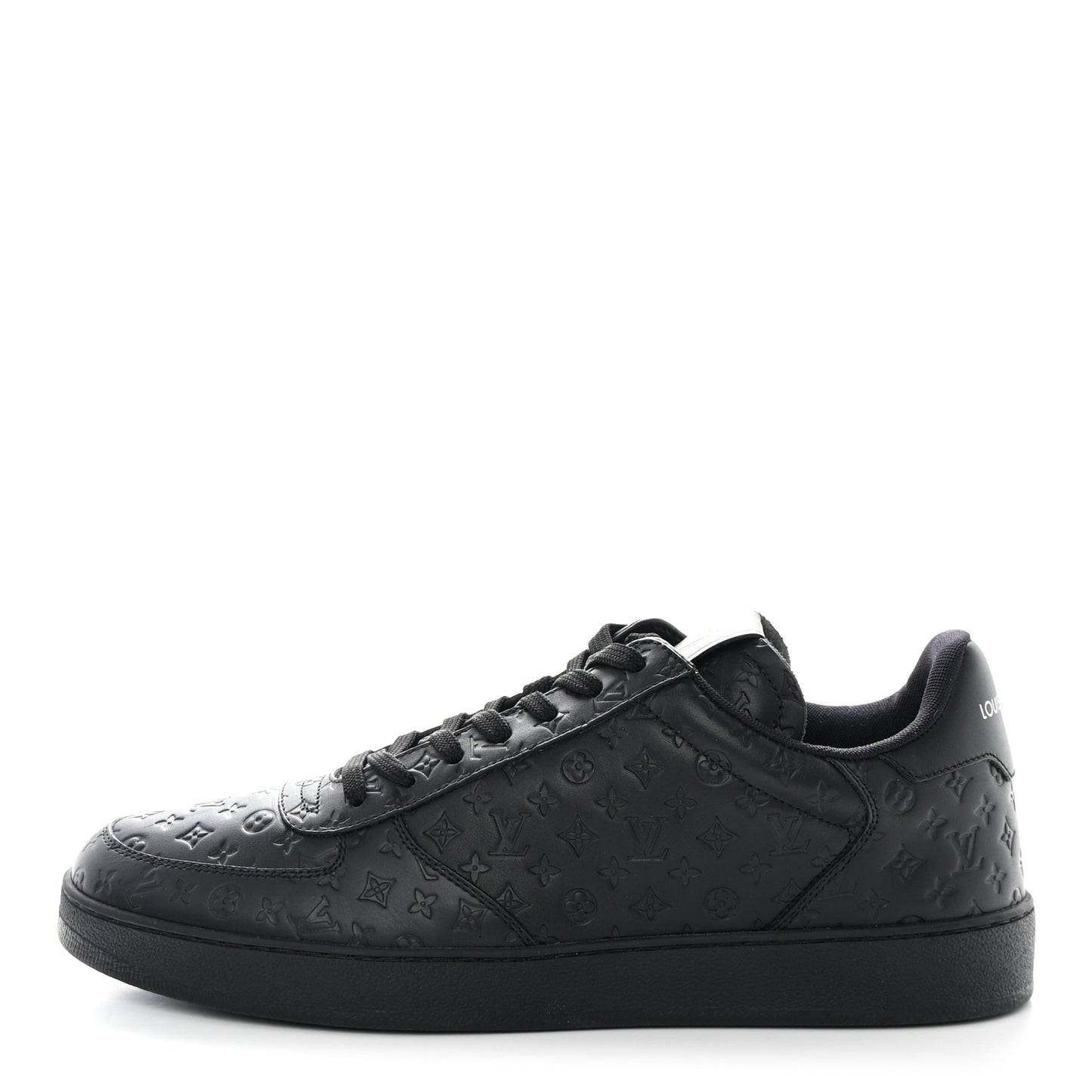Calfskin Embossed Monogram Rivoli Mens Sneakers 8.5 Black