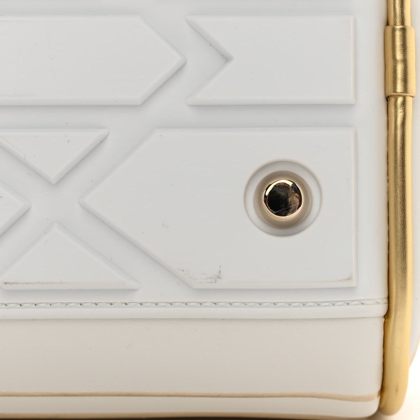 Calfskin Padded Macrocannage Medium Dior Vibe Zip Bowling Bag White Gold