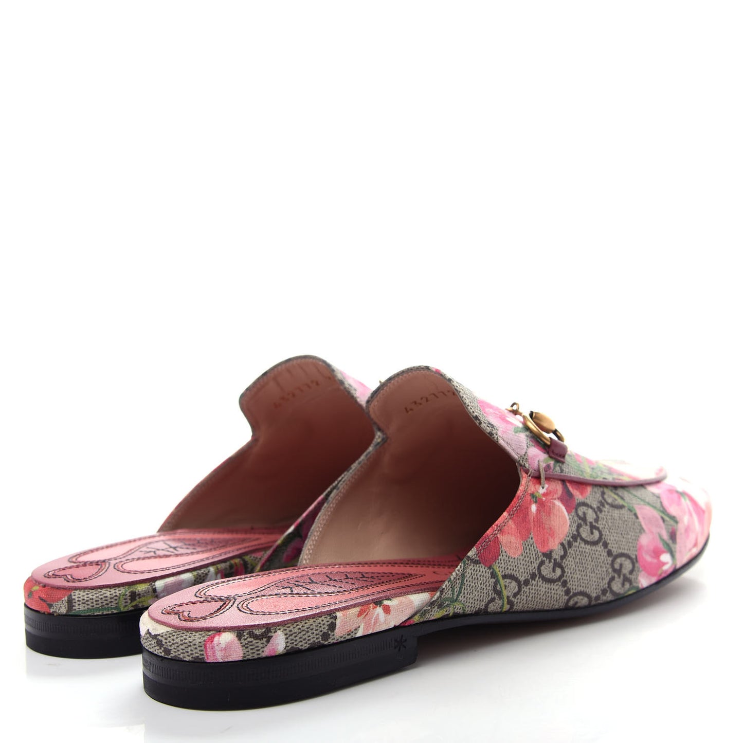 GG Supreme Monogram Blooms Womens Princetown Slippers 37 Beige Multicolor Dry Rose