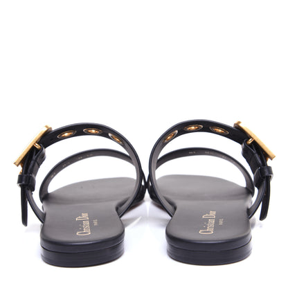 Christian Dior Calfskin D-Dior Slide Flat Sandals 36 Black 4 of 11