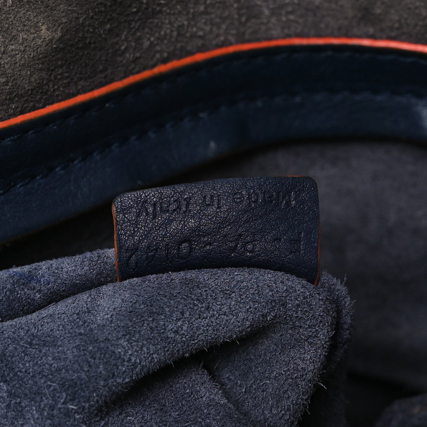 Supple Calfskin Large Phantom Luggage Navy Blue Orange