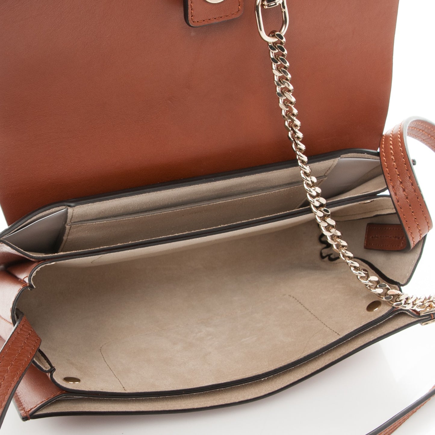 Suede Calfskin Small Faye Shoulder Bag Tobacco