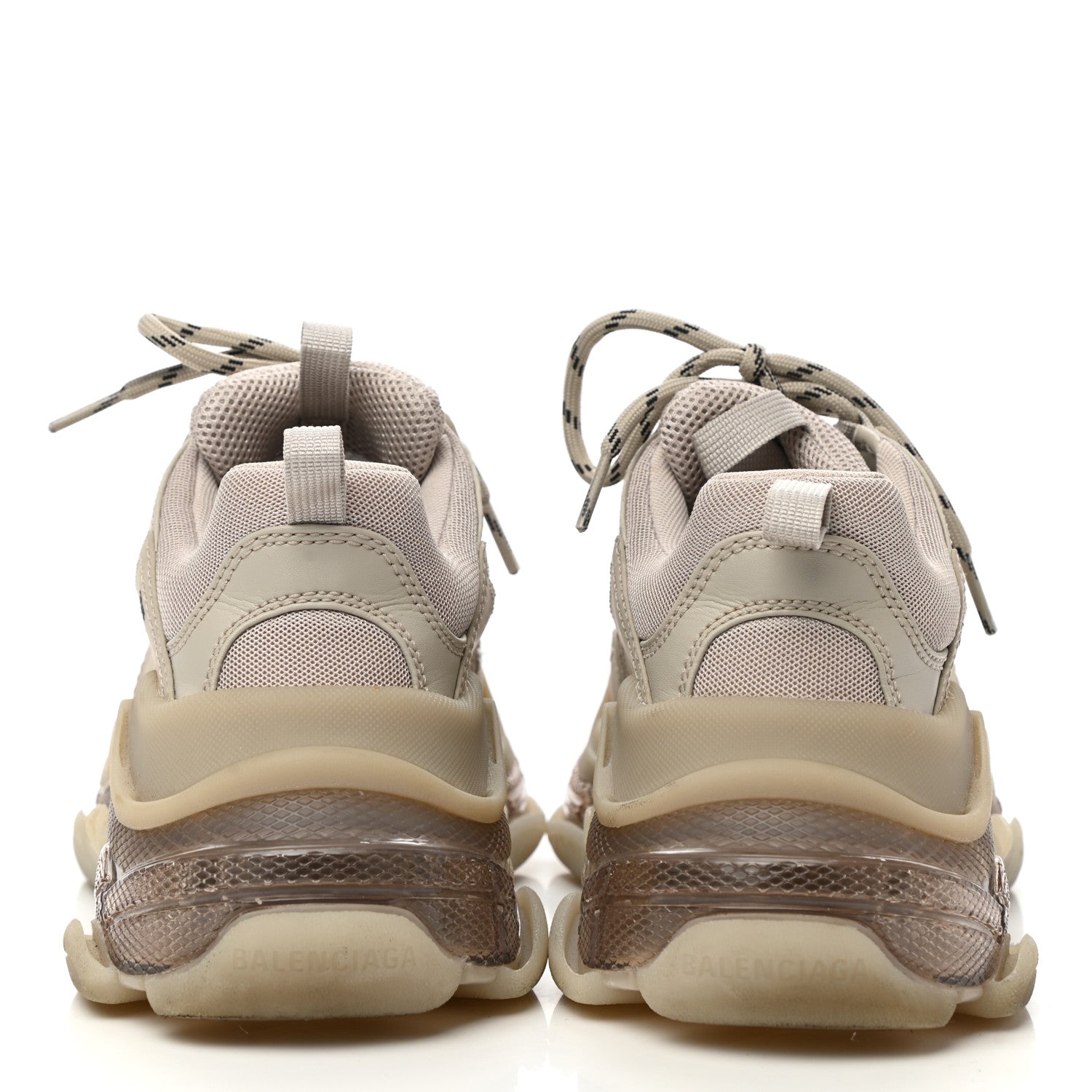 Balenciaga Fabric Mesh Clear Sole Womens Triple S Sneakers 39 Beige 4 of 12