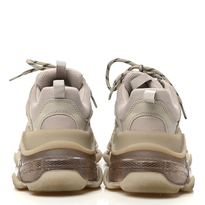 Balenciaga Fabric Mesh Clear Sole Womens Triple S Sneakers 39 Beige 4 of 12