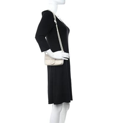 Gucci Calfskin Matelasse Monochrome GG Marmont Chain Belt Bag Mystic White 2 of 9