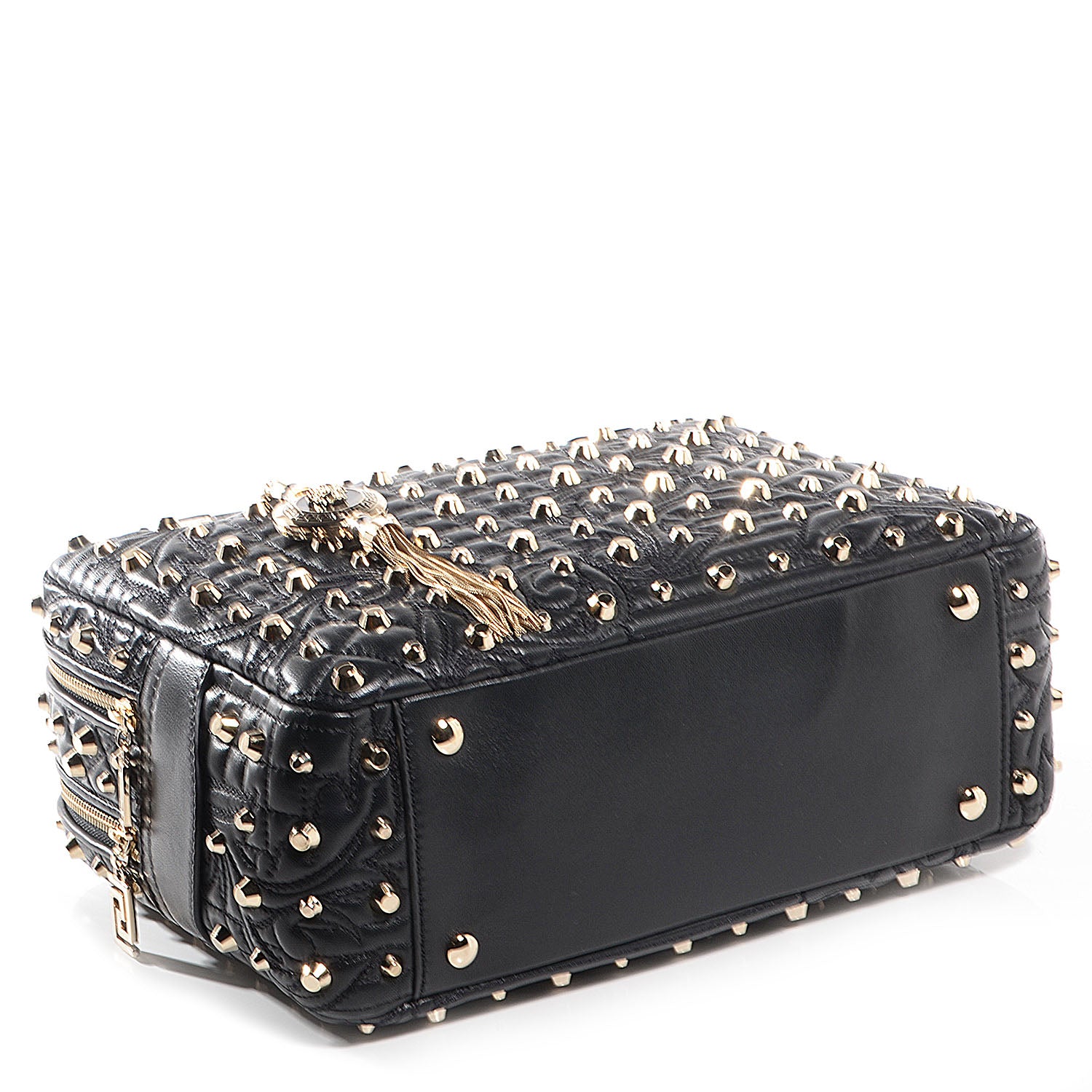 Versace Barocco Quilted Leather Studded Vanitas Demetra Black 4 of 8