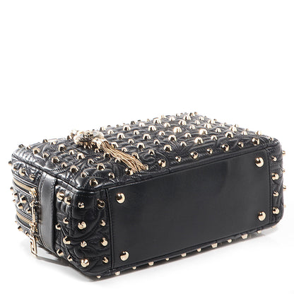 Versace Barocco Quilted Leather Studded Vanitas Demetra Black 4 of 8