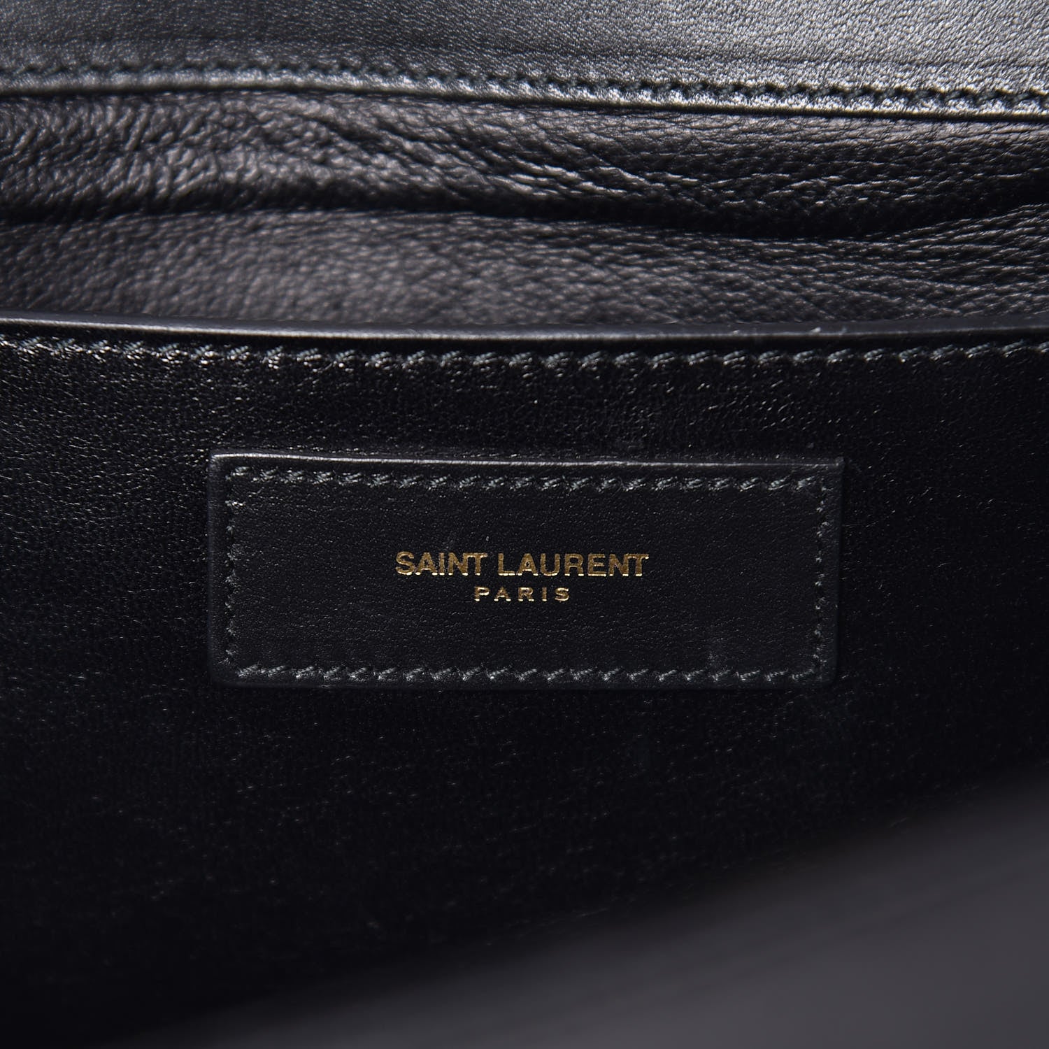 Saint Laurent Calfskin Diagonal Clutch Black 6 of 17
