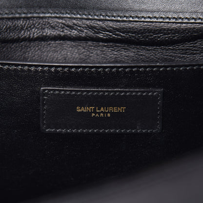 Saint Laurent Calfskin Diagonal Clutch Black 6 of 17