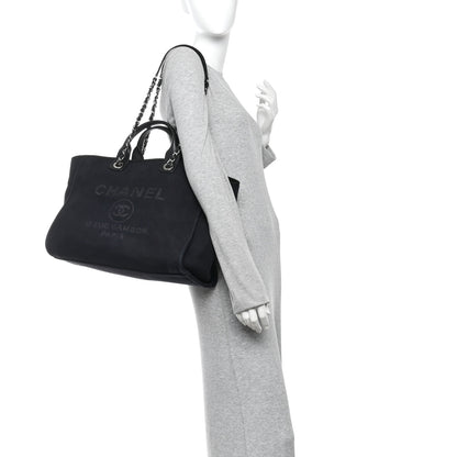 Chanel Mixed Fibers Medium Deauville Tote Black 2 of 12