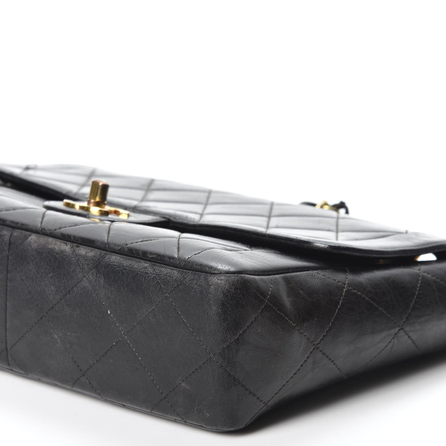 Lambskin Quilted Medium Single Flap Black