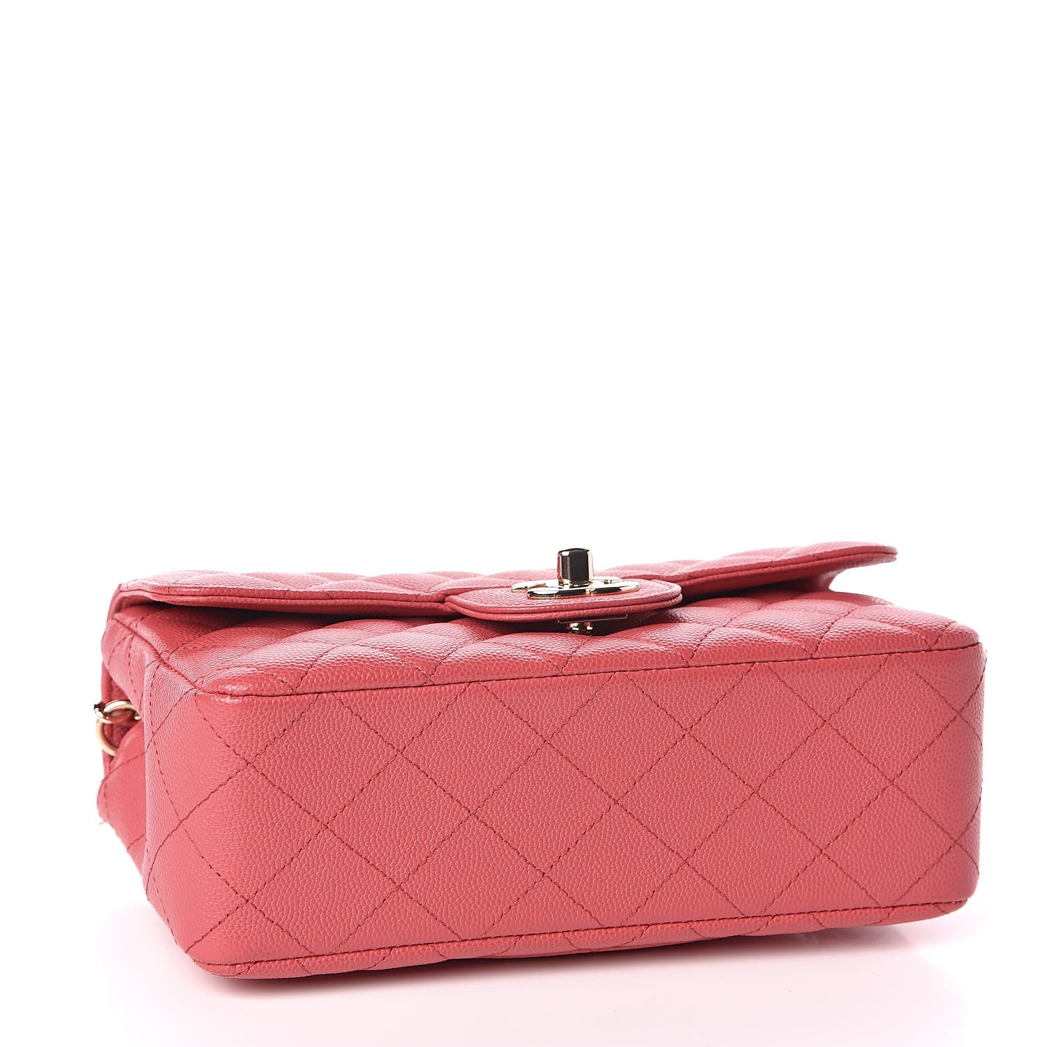 Chanel Caviar Quilted Mini Rectangular Flap Dark Pink 4 of 10