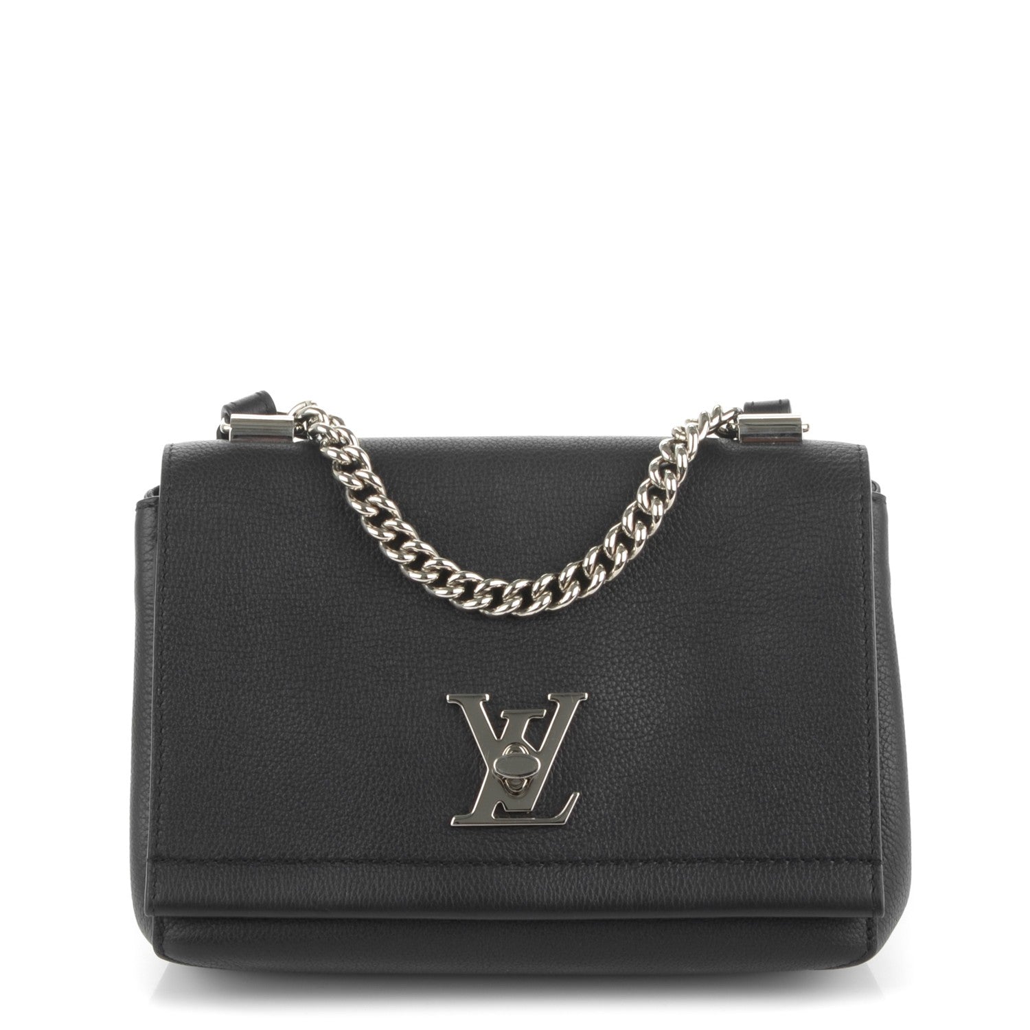Louis Vuitton Calfskin Lockme II Chain Bag BB Black 1 of 7