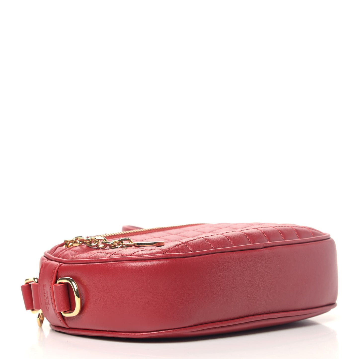 Calfskin Quilted Small C Charm Bag Red