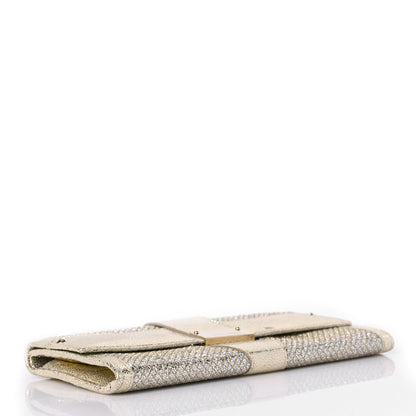 Jimmy Choo Glitter Fabric Reese Clutch Wallet Metallic 4 of 9