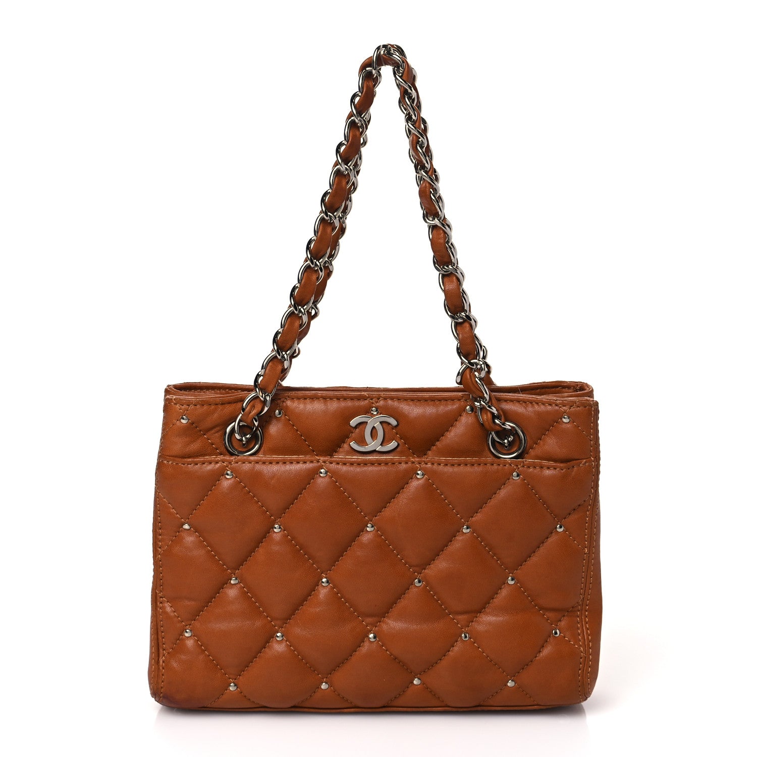 Chanel Calfskin Quilted Tote Brown 1 of 9