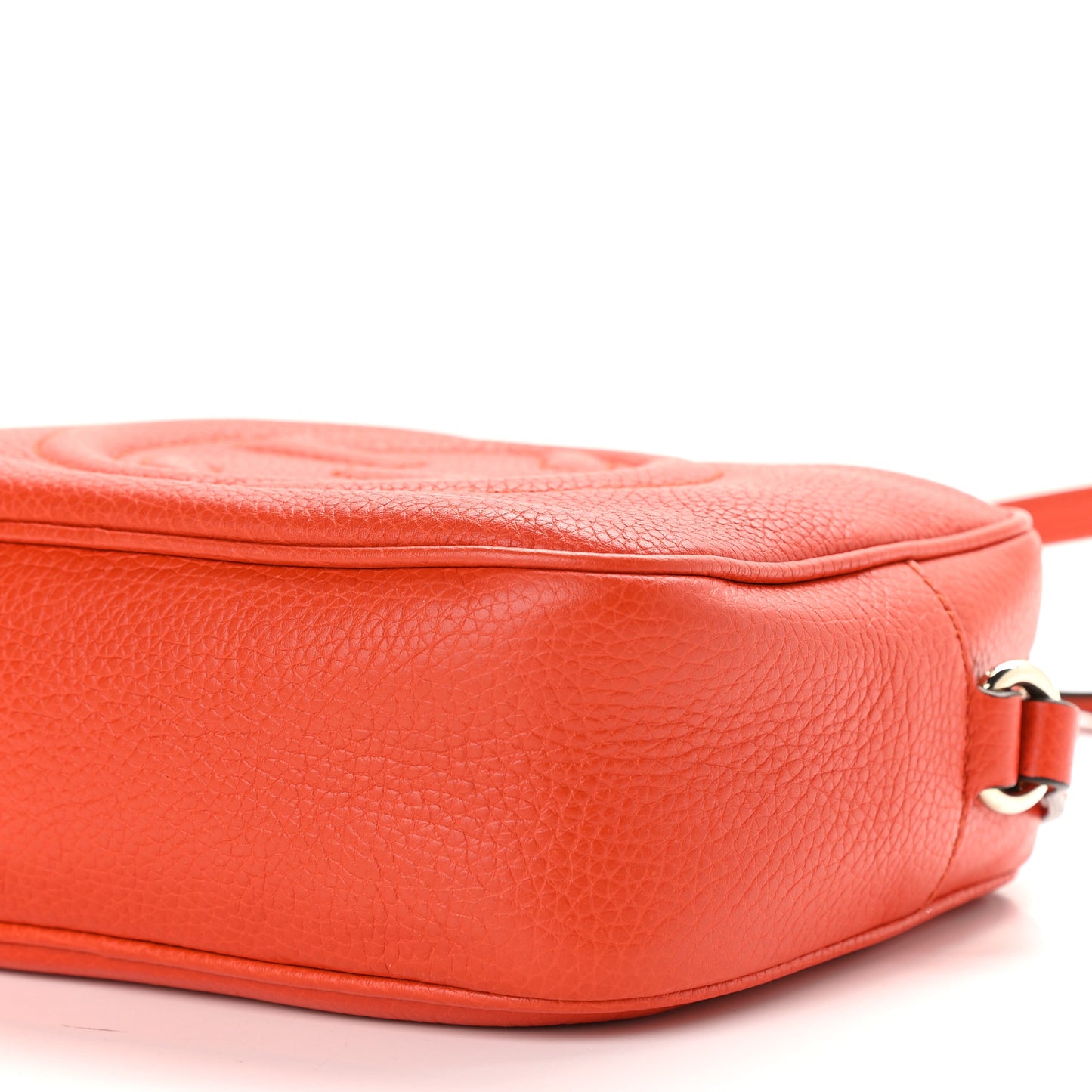 Pebbled Calfskin Small Soho Disco Bag Sun Orange