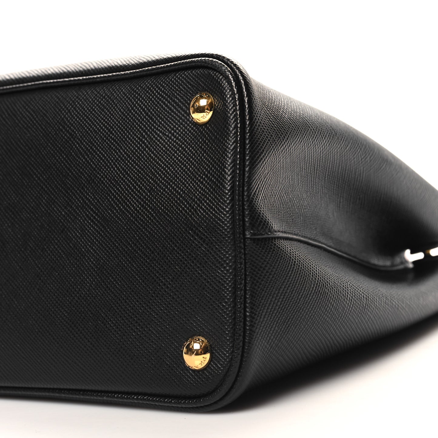 Saffiano Cuir Medium Double Bag Black Fuoco