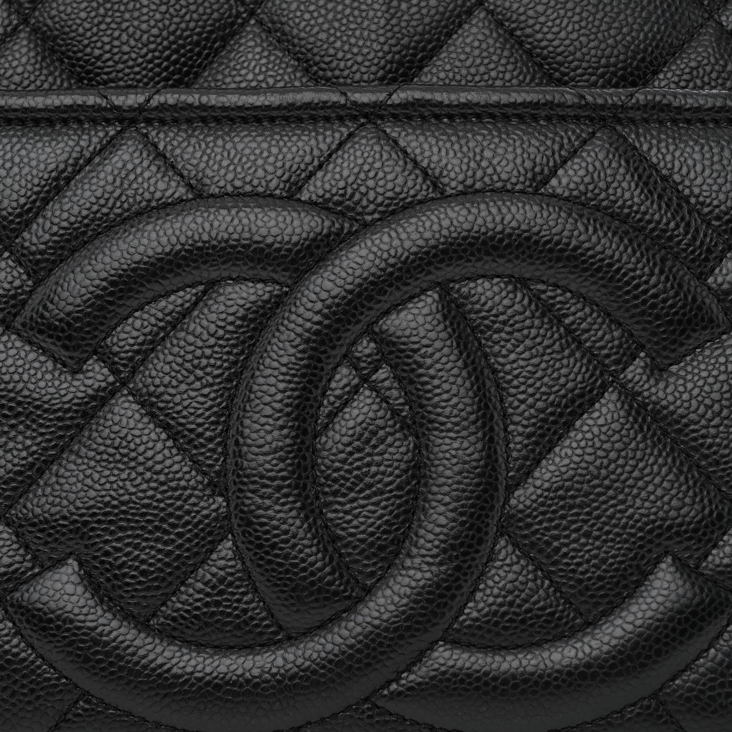 Chanel Caviar Quilted CC Timeless Soft Tote Black 8 of 10