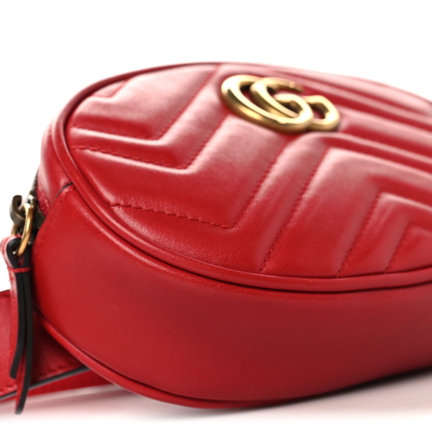 Calfskin Matelasse GG Marmont Belt Bag 95 38 Hibiscus Red