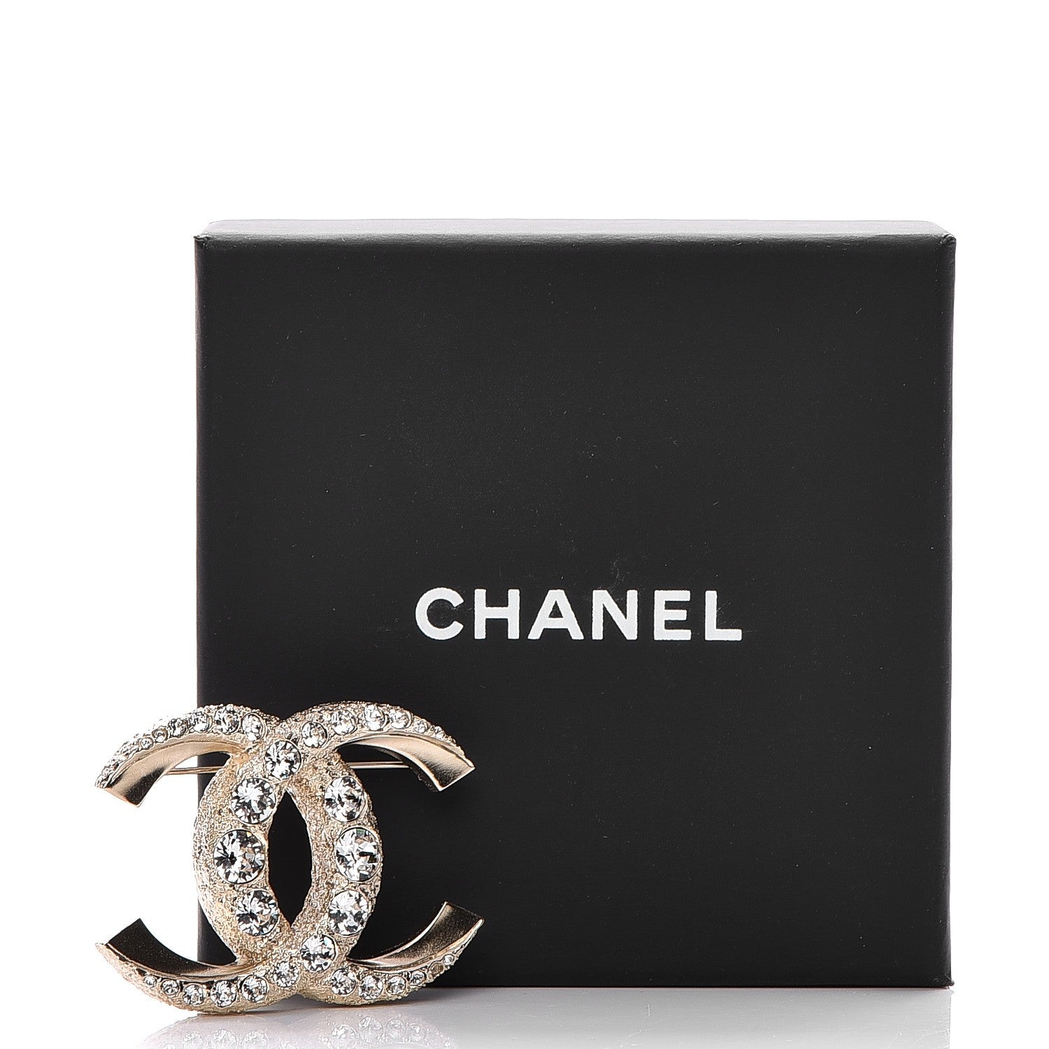 Chanel Strass Crystal CC Brooch Light Gold 6 of 6