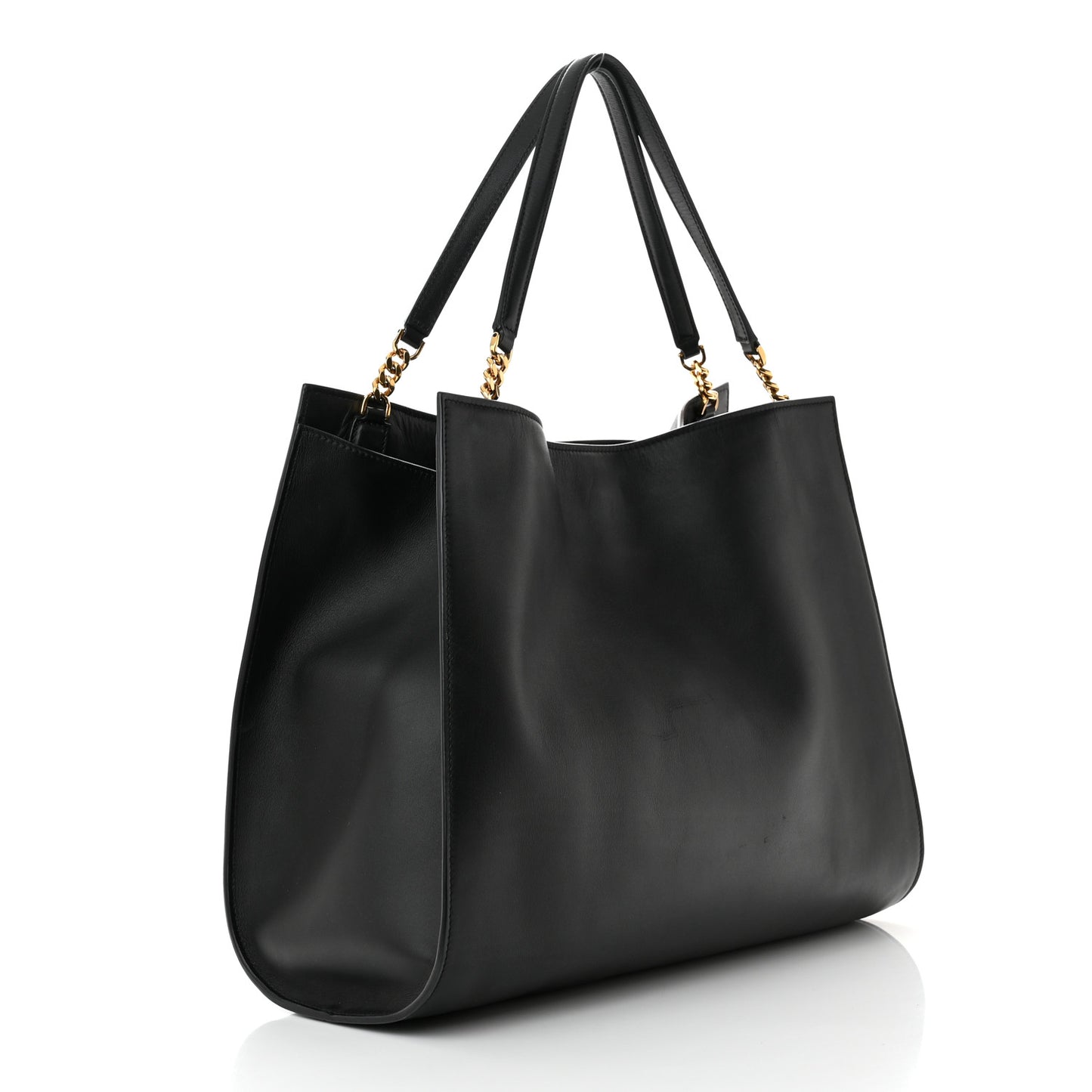 Calfskin Gancini Trifolio Tote Bag Black
