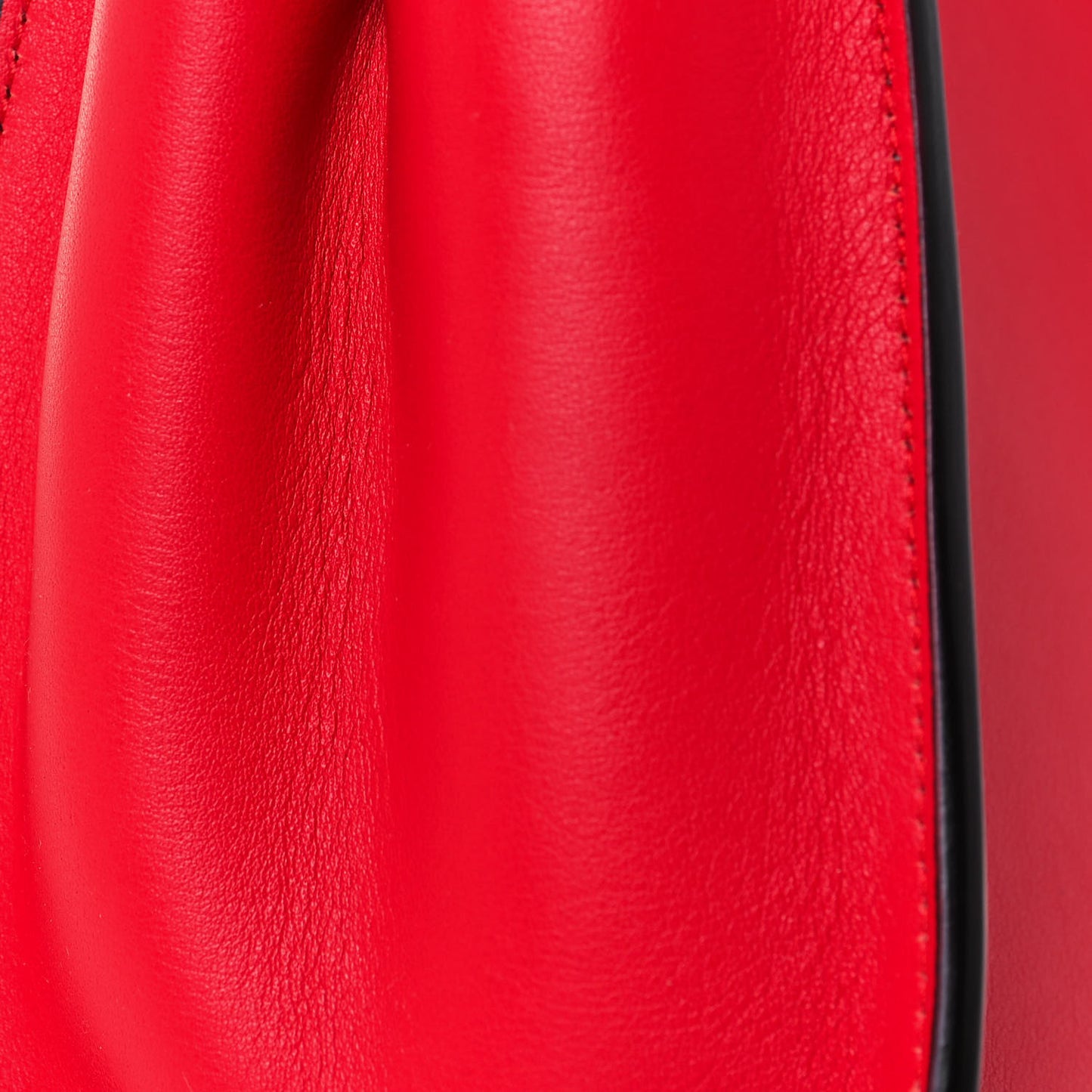 Vitello Seta Canvas FF Embroidered Mini Peekaboo Iconic Satchel Rosso Cardinale Multicolor