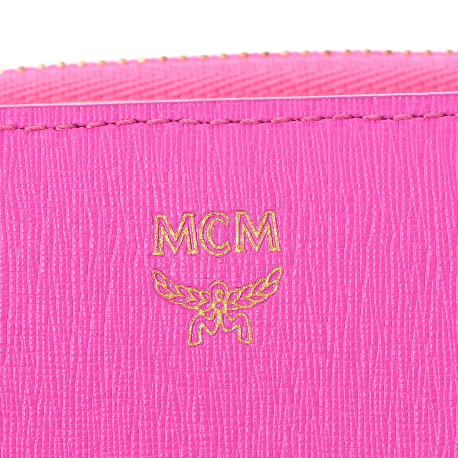MCM Coated Canvas Zip Around Wallet Electric Pink 17 of 20