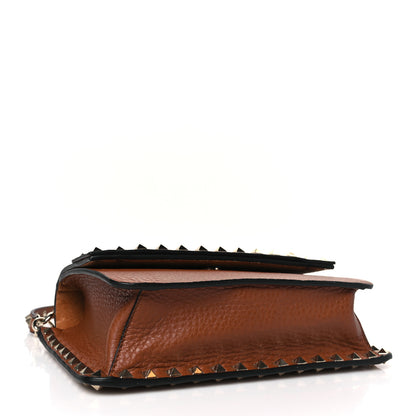 Valentino Garavani Pebbled Calfskin Rockstud Side Slip Crossbody Tan 4 of 8