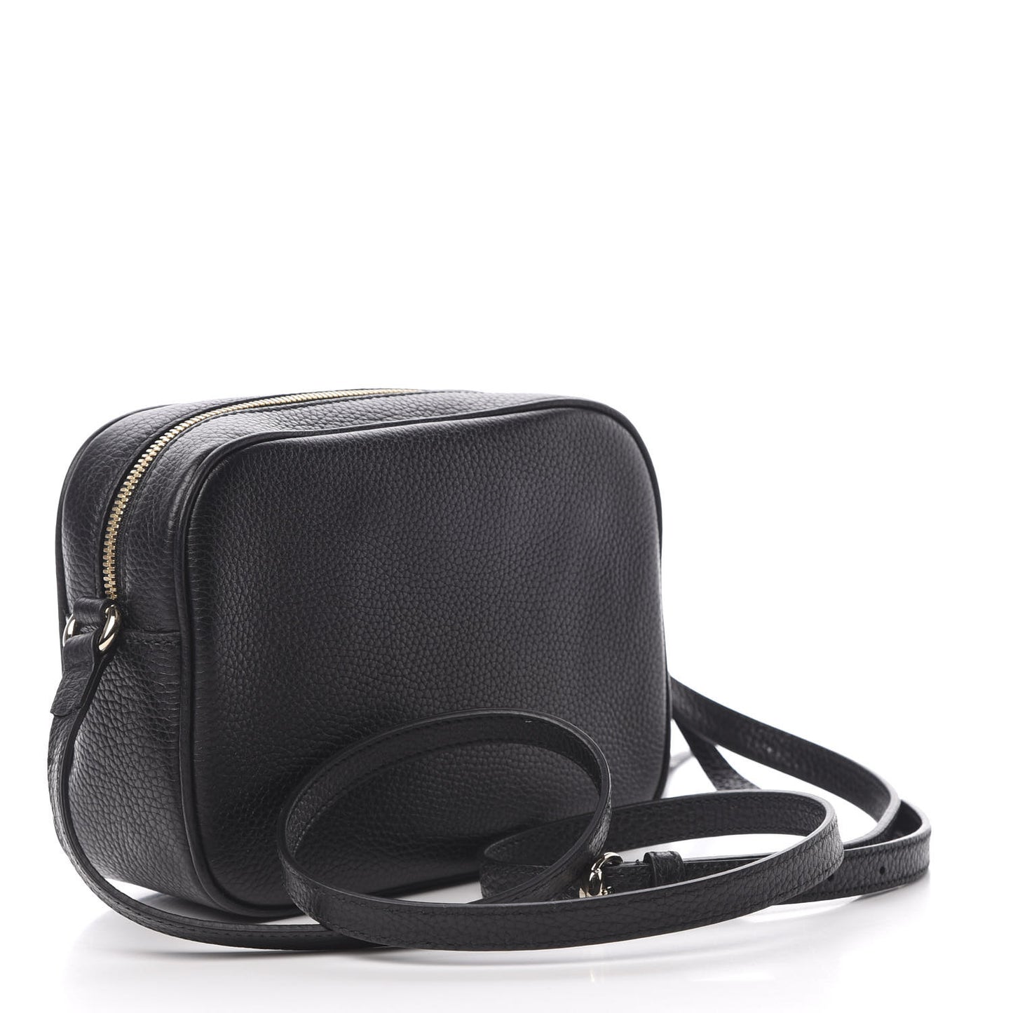Pebbled Calfskin Small Soho Disco Bag Black