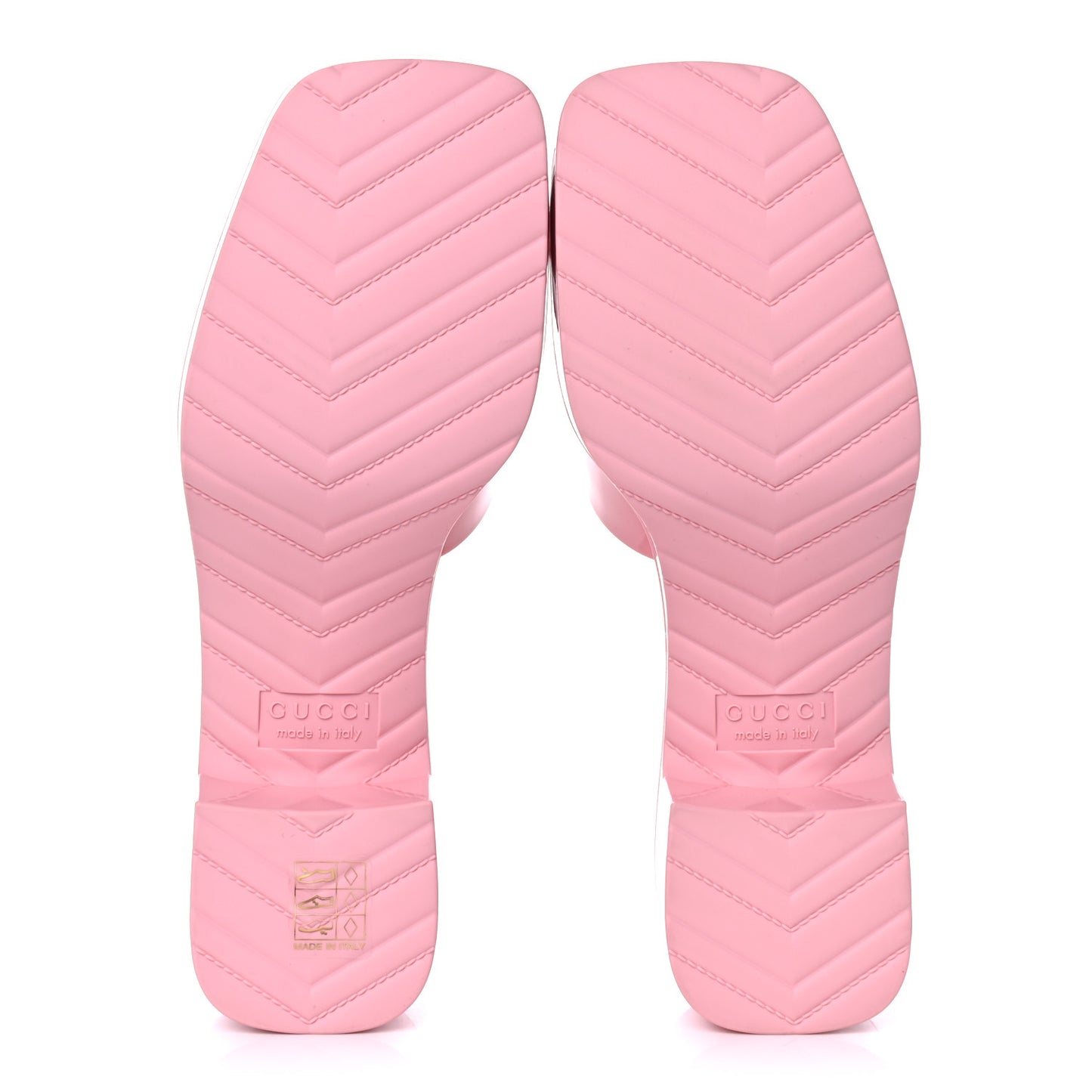 Rubber Gucci Logo Womens Platform 20/60mm Slide Sandals 36 Wild Rose