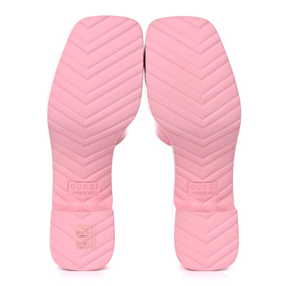 Gucci Rubber Gucci Logo Womens Platform 20/60mm Slide Sandals 36 Wild Rose 5 of 13