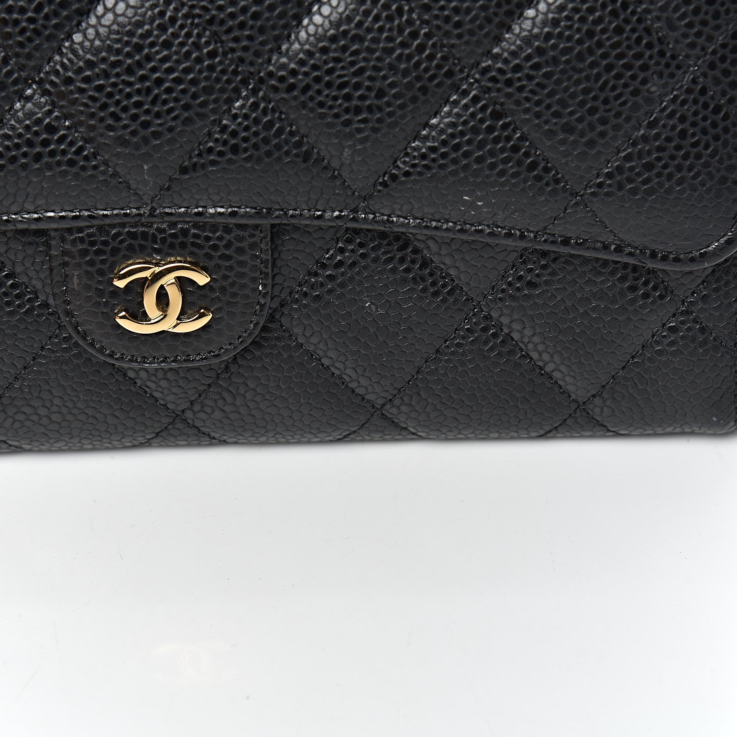 Chanel Caviar Quilted Large Gusset Flap Wallet Black 10 of 10