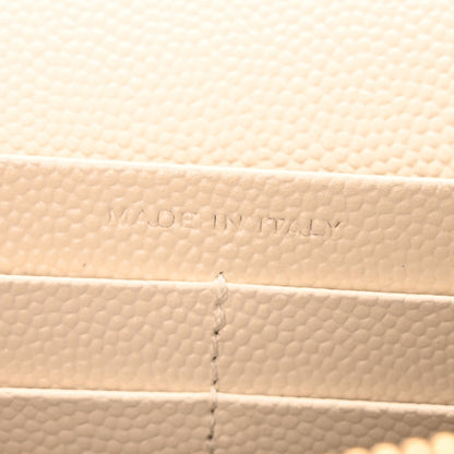 Saint Laurent Grain De Poudre Matelasse Chevron Monogram Chain Wallet Crema Soft 7 of 10