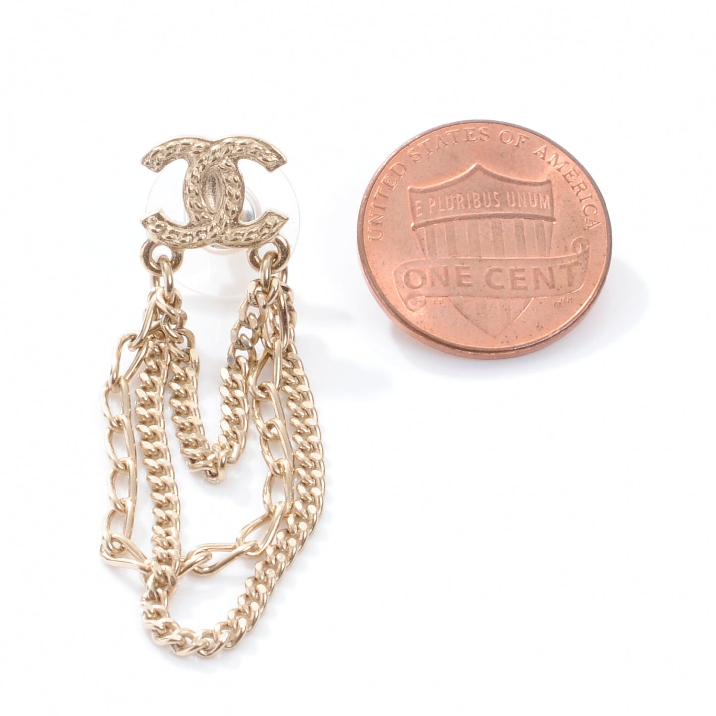 CC Triple Chain Earrings Gold