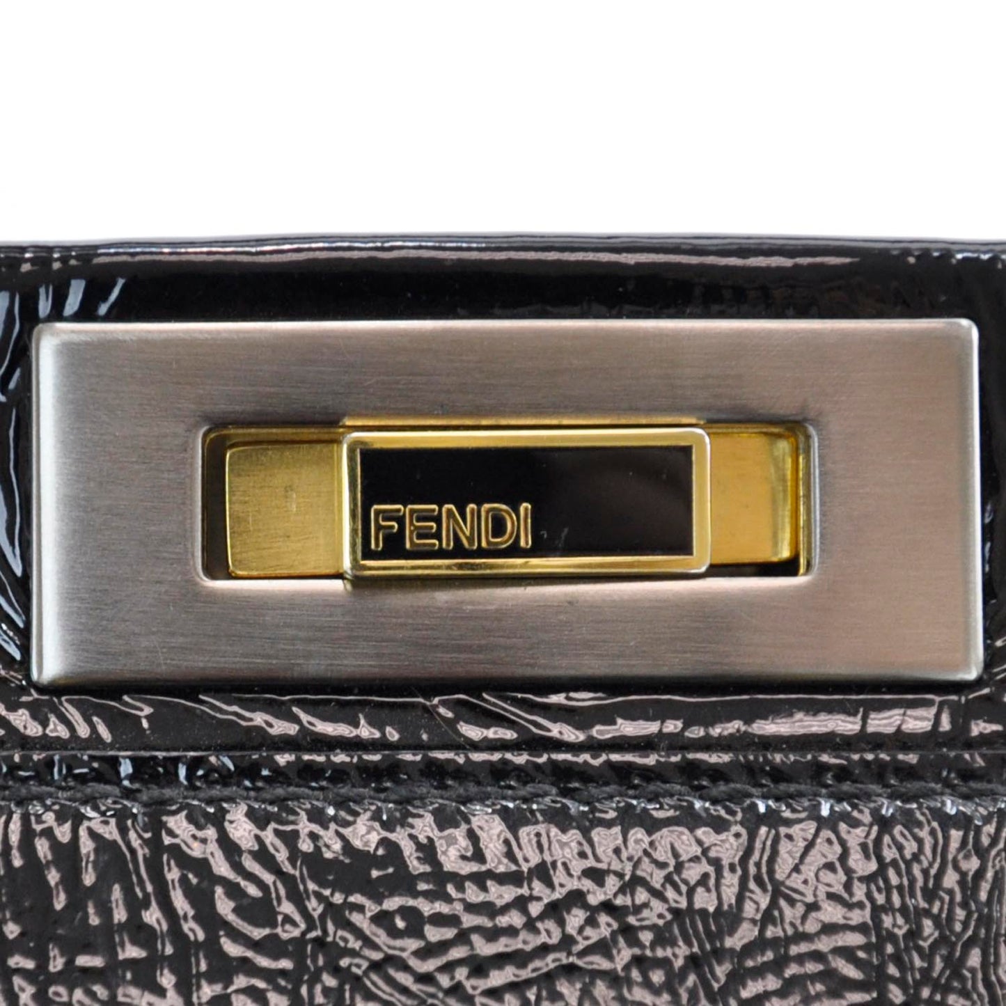 Patent Medium Peekaboo Iconic Satchel Black
