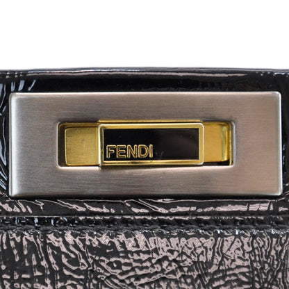 Fendi Patent Medium Peekaboo Iconic Satchel Black 7 of 11