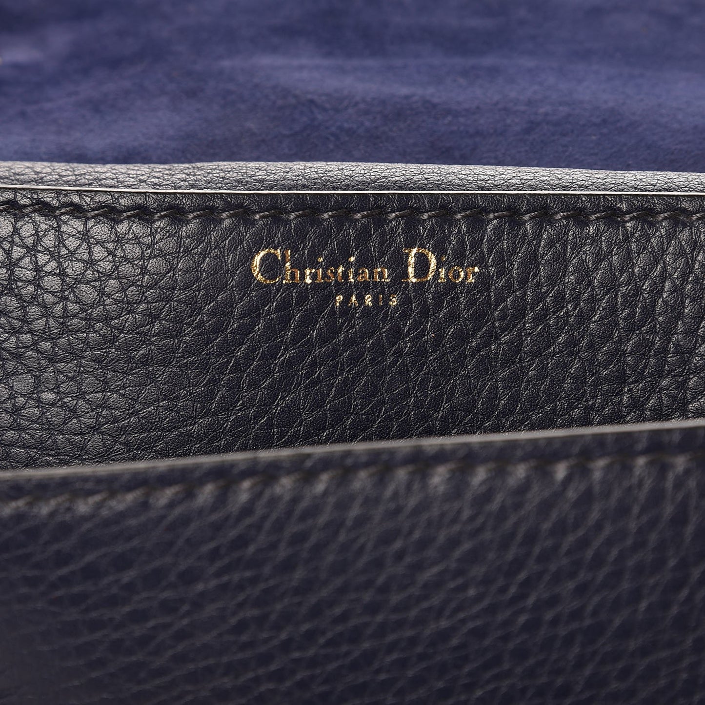 Grained Calfskin J'Adior Chain Flap Bag Blue
