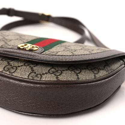 Gucci GG Supreme Monogram Textured Dollar Calfskin Web Mini Ophidia Flap Shoulder Bag Beige Ebony New Acero 9 of 10